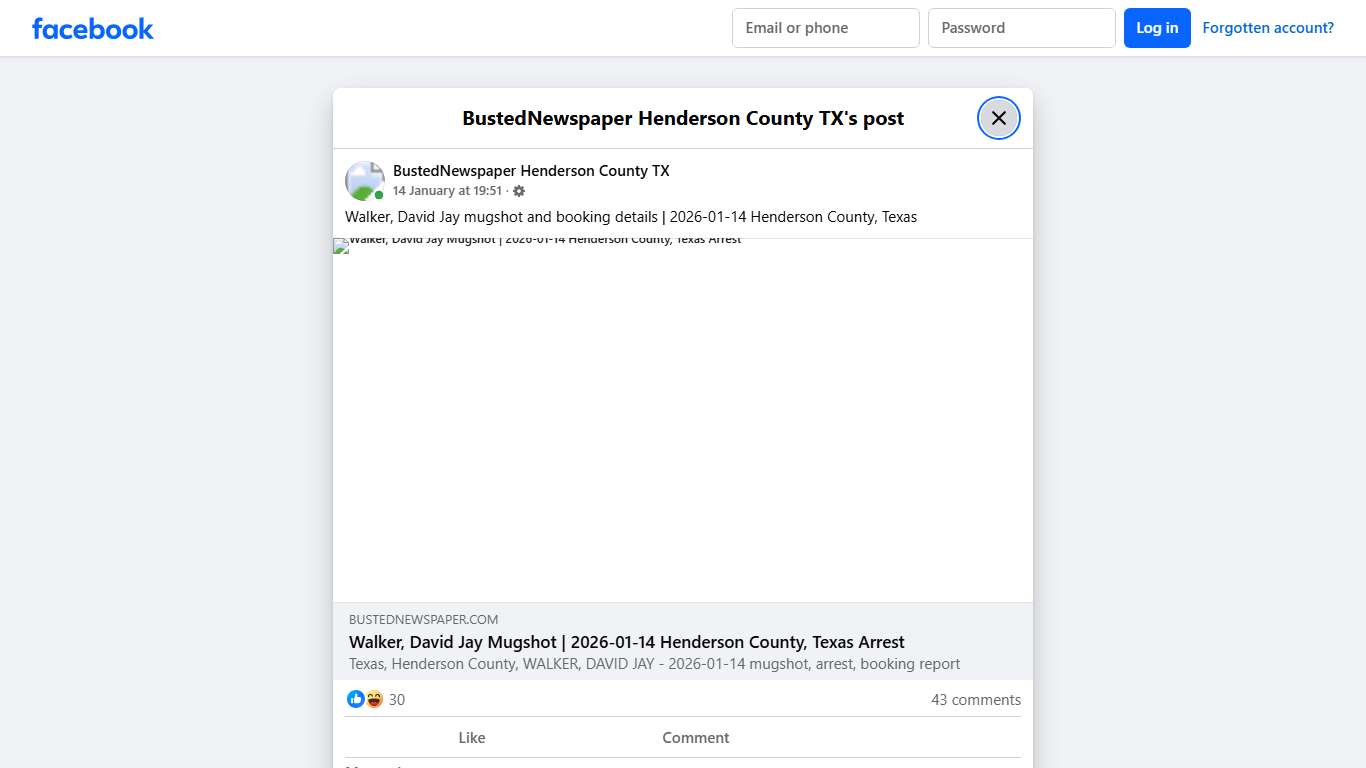 Walker, David Jay... - BustedNewspaper Henderson County TX Facebook
